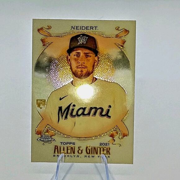 Nick Neidert RC 2021 Topps Chrome Allen & Ginter RC #300 Marlins - Picture 6 of 8